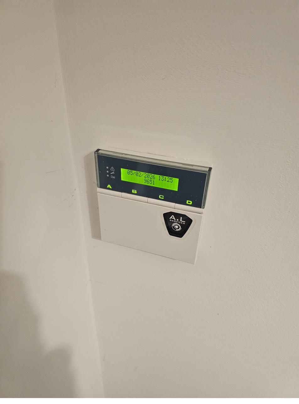 Wired keypad with backlit display, freshly installed